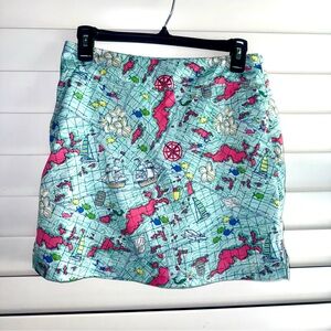 🐳Vineyard Vines 2 Golf Skirt  Lined Pickleball Map A-Line Blue Pink Skort Tennis